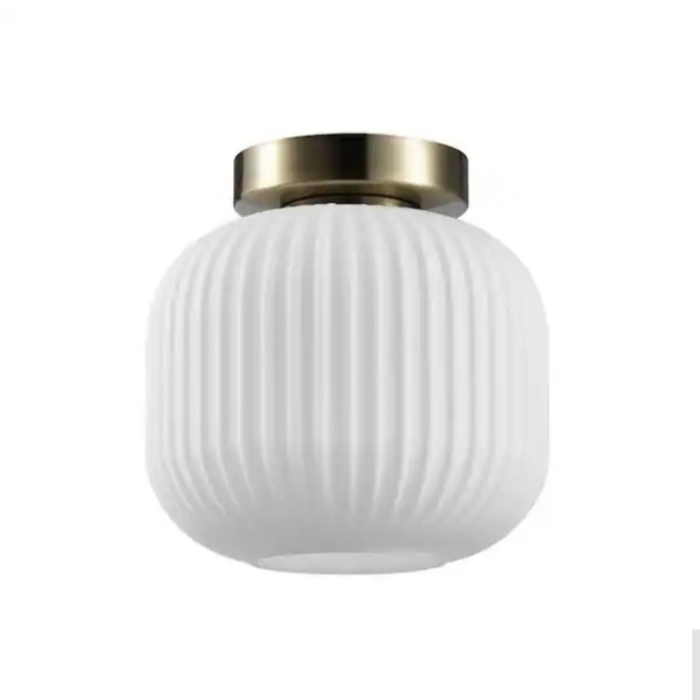 New Globe Electric 'LILY' White & Gold Round Ceiling Light